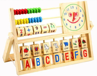 

Tickles New Multi-Purpose Calculating Frames Early Baby Learning Educational Wooden Toys Clock Versatile Abacus Flap for Kids 2 yrs Plus(Multicolor)