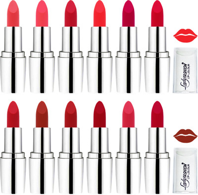 

Lady Fashion Red,Redish Orange,Pink,Brown,Purple,Maroon Lipstick Combo(Red,Orange,Brown,Pink,Purple,Maroon, 50.4 g)