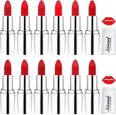 Lady Fashion Red,Redish Orange Lipstick Combo(Red,Fast Red, 50.4 g)