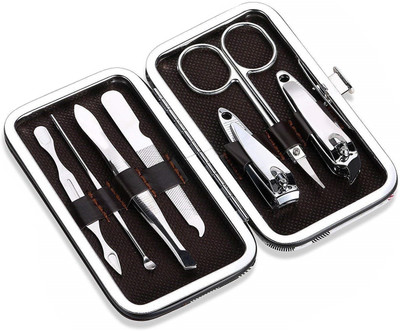 

SYGA Set of 7 Tools Stainless Steel Nail Clippers Professional Grooming Kit Manicure Kit for Man Woman(125 g, Set of 7)