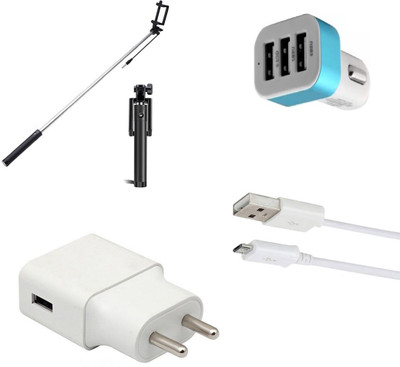DAKRON Wall Charger Accessory Combo for Samsung Galaxy J6 Plus(White)