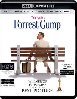 

Forrest Gump (4K UHD + HD + Bonus Disc) (3-Disc)(4K(UHD) Blu-ray English)
