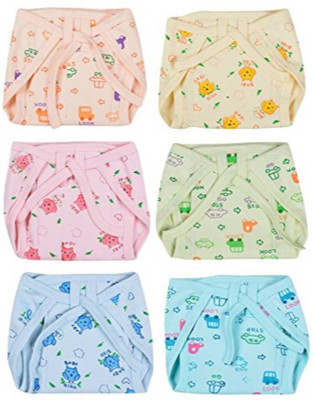 

Baby Corn New Born Baby Cotton Hosiery Padded Premium Quality U Shape Nappies, Washable & Reusable Langot Cum Cotton Diaper Nappy Size 0-6 Months (Pack of 6, Multicolor