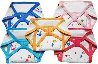 

Baby Corn New Born Baby Cotton Hosiery Padded Premium Quality U Shape Nappies, Washable & Reusable Langot Cum Cotton Diaper Nappy Size 0-6 Months (Pack of 5, Multicolor