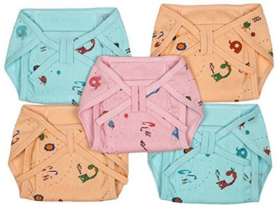 

Baby Corn New Born Baby Cotton Hosiery Padded Premium Quality U Shape Nappies, Washable & Reusable Langot Cum Cotton Diaper Nappy Size 0-6 Months (Pack of 5, Multicolor