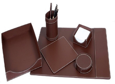 Nora Leather Office accessories  Office Set(Brown) at flipkart