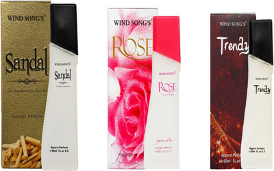 

Windsong's Unisex Apparel Perfume Sandal ,Rose, Trendy Fragrance Larger Than Life 60ml (Pack Of 3) Perfume - 180 ml(For Men & Women)