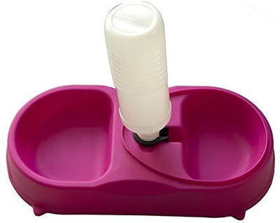 

Pets Empire Dual Port Pet Dog Cat Bowl, Automatic Water Dispenser Feeder Utensils Bowl, Drinking Fountain Food Dish (Color May Vary) round Plastic Pet Bottle(200 ml Multicolor)