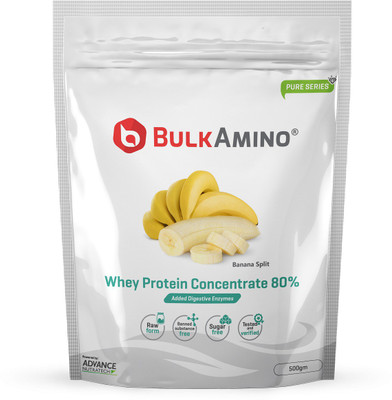 

Advance Nutratech BulkAmino Whey Protein Concentrate 80% Whey Protein(500 g, Rich Banana Cream)