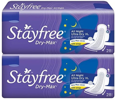 

Stayfree Dry Max All Night Ultra Dry Napkins Sanitary Pad(Pack of 2)