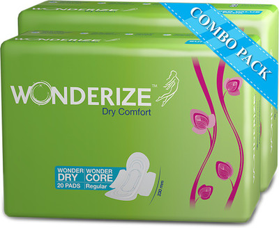 

Wonderize Dry Comfort 230 mm - 20 pads (Combo of 2) Sanitary Pad(Pack of 20)