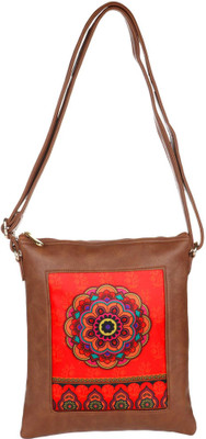 

All Things Sundar Women Casual Brown Satin Sling Bag