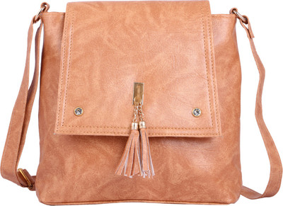 

rita fashion Women Casual Brown PU Sling Bag
