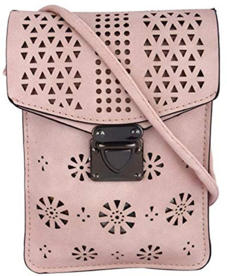 Skynova Women Casual Pink PU Sling Bag