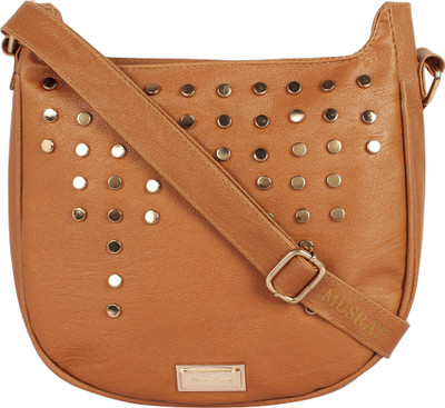 

MUSRAT Women Evening/Party Tan PU Sling Bag