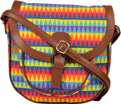 

All Things Sundar Women Casual Multicolor Cotton Sling Bag