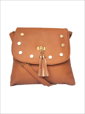 

Arete Women Casual Brown PU Sling Bag