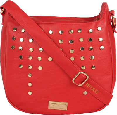 

MUSRAT Women Casual Red PU Sling Bag
