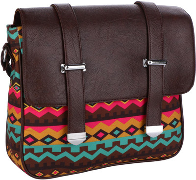 

All Things Sundar Women Casual Brown Cotton Sling Bag
