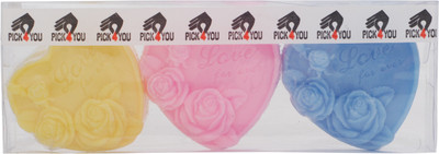 

Pick4you HEART 4 U Glycerine Based Homemade Skin Friendly Fragranced Designer Soap set of 3(300 g, Pack of 3)