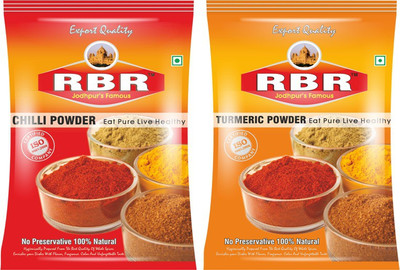 

RBR Premium Mix Spices-Chilli(Mirchi), Turmeric(Haldi) 200g Each, (400g)(2 x 200 g)