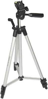 

DILURBAN Tripod -330A Aluminum Tripod Stand For Digital Camera Camcorder and Mobile holder | Tripod Stand For Mobile phone clip ,Suitable for most digital cameras and camcorders With moderate weight Tripod(Black, Silver, Supports Up to 1500)