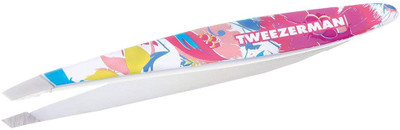 Tweezerman Mini Slant Tweezer Floral Sorbet Pattern, 0.5984 Ounce