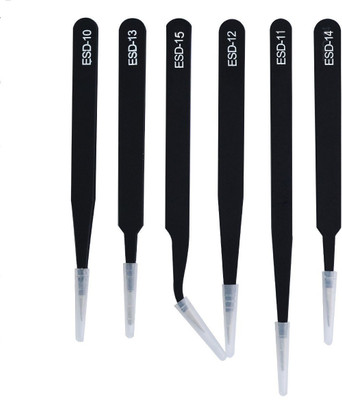 

Amicikart Premium Quality Non Magnetic Stainless Steel Tweezers Set of 6
