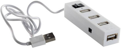 

Stylopunk 4 Port USB Hub with Switch and LED Indicator USB Adapter(White)