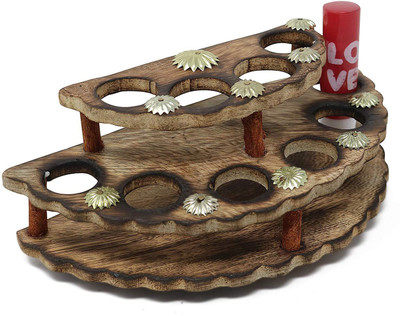 

Craftatoz Handmade Wooden 10 Lipstick/Nail Polish Holder Display Stand Home Décor Makeup Vanity Box(Brown)