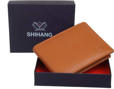 

SHIHANG Men Casual, Formal Tan Genuine Leather Wallet(8 Card Slots)