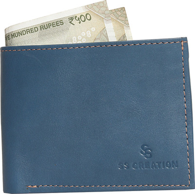

SS CREATION Men Casual Blue Genuine Leather Wallet(3 Card Slots)