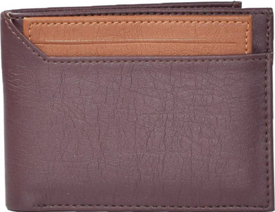 

Arrowbee Men Casual Brown Artificial Leather Wallet(5 Card Slots), Brown-tan