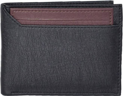 

Twinstar Men Black Artificial Leather Wallet(4 Card Slots), Black-brown