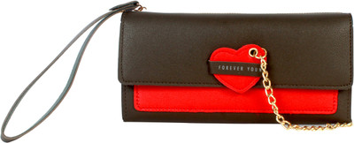 

b4bags Girls Casual Khaki, Red Artificial Leather Wallet(12 Card Slots), Dark khaki
