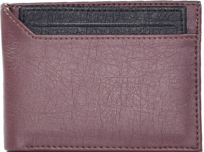 

Arrowbee Men Casual Brown Artificial Leather Wallet(5 Card Slots), Brown-black