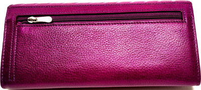 

LEWIS PAYTON Women Purple Genuine Leather Wallet(6 Card Slots)