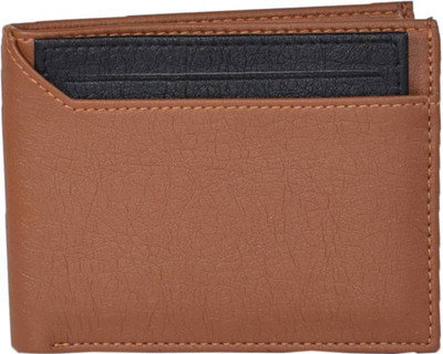 

Arrowbee Men Tan Artificial Leather Wallet(5 Card Slots), Tan-black