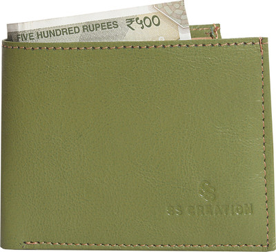 

SS CREATION Men Green Genuine Leather Wallet(5 Card Slots)