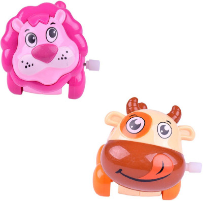 Mohini & co Toy wind up cjain buffalo & Lion(Multicolor)