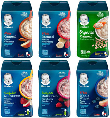 

Gerber Cereal Combo 227g (8oz) (Pack of 6) - 2 Hearty Bits + 3 Lil Bits + Organic Oatmeal Cereal Cereal(1362 g, Pack of 6, 6)