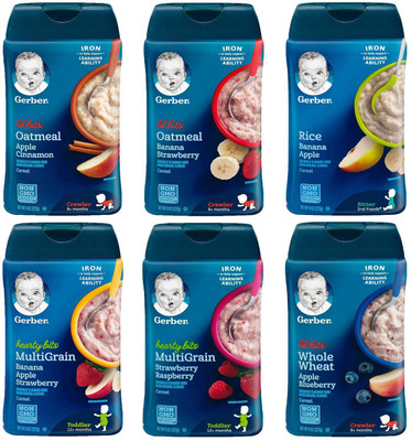 

Gerber Cereal Combo 227g (8oz) (Pack of 6) - 2 Hearty Bits + 3 Lil Bits + Rice & Banana Apple Cereal(1362 g, Pack of 6, 6)