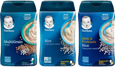

Gerber Cereal Combo 227g (8oz) (Pack of 3) - Multigrain Cereal + Rice Cereal + Rice DHA & Probiotic Cereal(681 g, Pack of 3, 6)