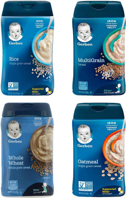 

Gerber Cereal Combo 227g (8oz) (Pack of 4) - Rice + Whole Wheat + Multigrain + Oatmeal Cereal(908 g, Pack of 4, 6)