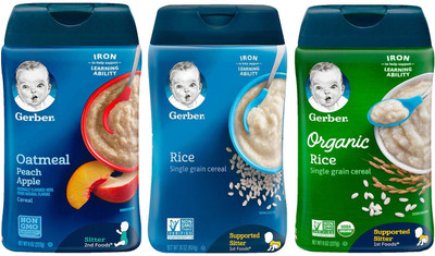 Gerber Cereal Combo 227g (8oz) (Pack of 3) - Organic Rice Cereal + Oatmeal Peach Apple + Rice Cereal(681 g, Pack of 3, 6)