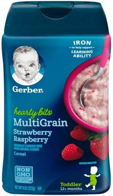 

Gerber Hearty Bits Multigrain Cereal Strawberry Rasberry - 227g (8oz) Cereal(227 g, 6)