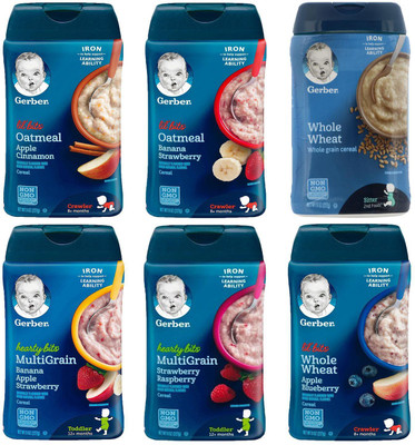 

Gerber Cereal Combo 227g (8oz) (Pack of 6) - 2 Hearty Bits + 3 Lil Bits + Whole Wheat Cereal Cereal(1362 g, Pack of 6, 6)
