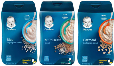 

Gerber Cereal Combo 454g (16oz) (Pack of 3) - Rice + Oatmeal + Multigrain Cereal Cereal(454 g, Pack of 3, 6)