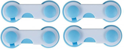 

Imported Baby Proofing Weikang Child Safety Cabinet Lock with Adhesive (Pack of 4) …(White-Blue)