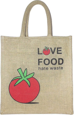 

Unborn Love Food Jute Bag Lunch Bag(Brown, 3 L)